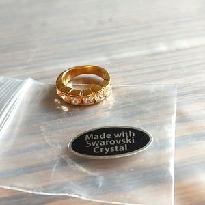 Clear Swarovski Crystal 6Stone Ring, Sz 4